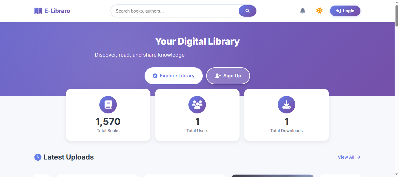 E-Library – Digital Learning Platform